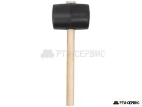 Киянка резиновая 1200 г, деревянная рукоятка, черная резина