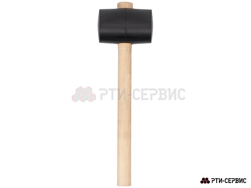 Киянка резиновая 580 г, деревянная рукоятка, черная резина - фото 2