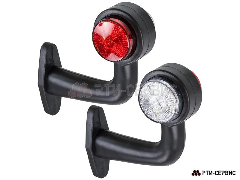 Фонари габаритные на кронштейне (2 шт.) LED красный/белый 24V (16 см) (E-206)