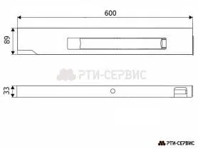 Замок борта алюминиевый 600 мм (левый) с заглушкой (ручка нержавейка) - фото 3